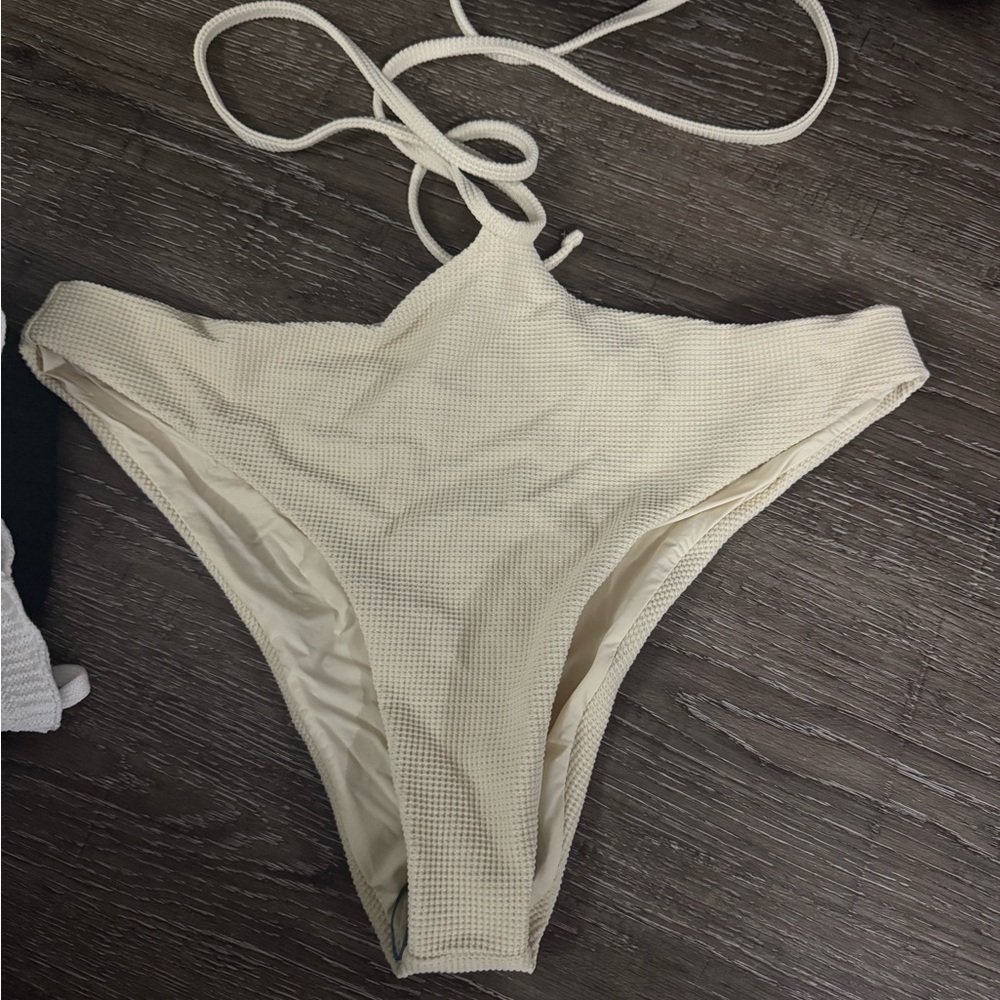 Cream Halter Bikini bottom